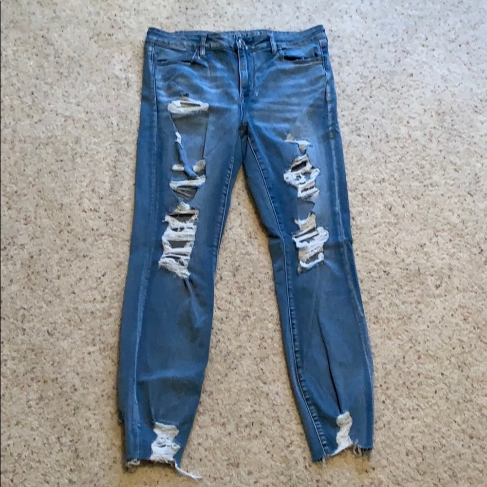 American Eagle Hi-Rise Destroyed Jeggings